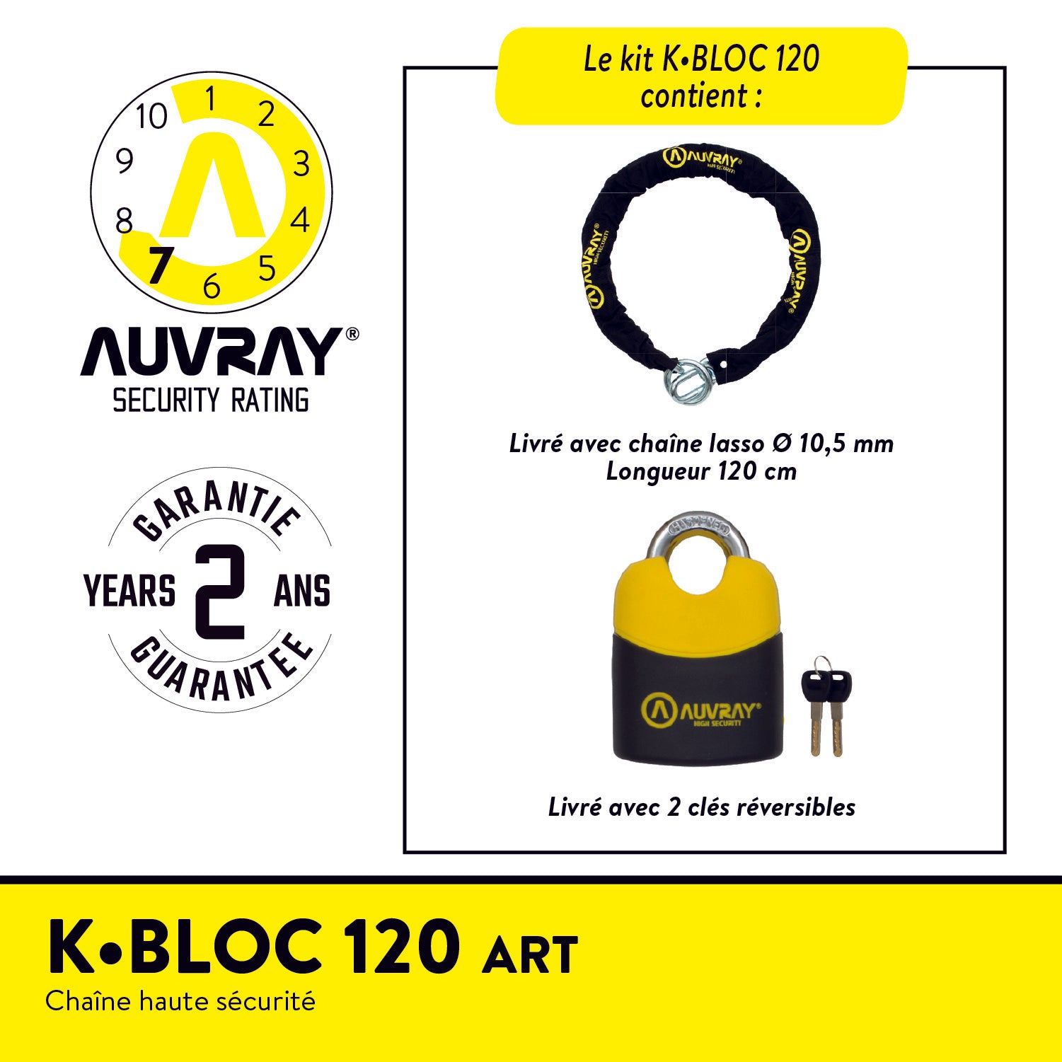 K•BLOC 120 ART Chaîne avec cadenas