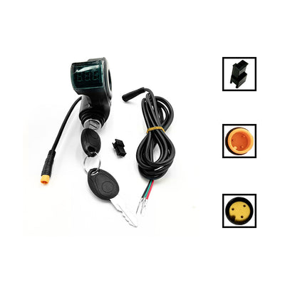 Key switch with voltage display, 3-pin waterproof switch 