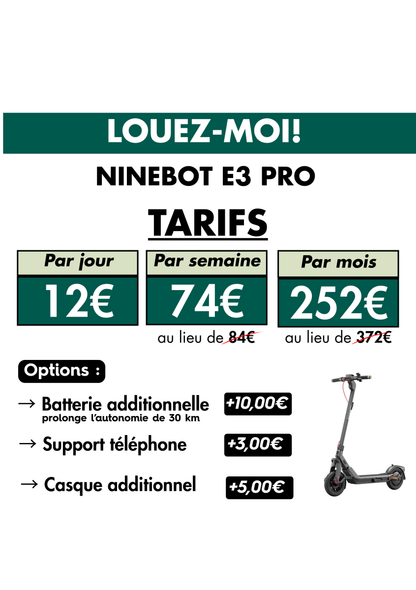 Location - Trottinette électrique Segway-Ninebot E3 Pro E