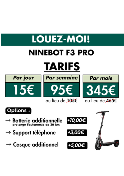 Location - Trottinette électrique Segway-Ninebot F3 Pro E