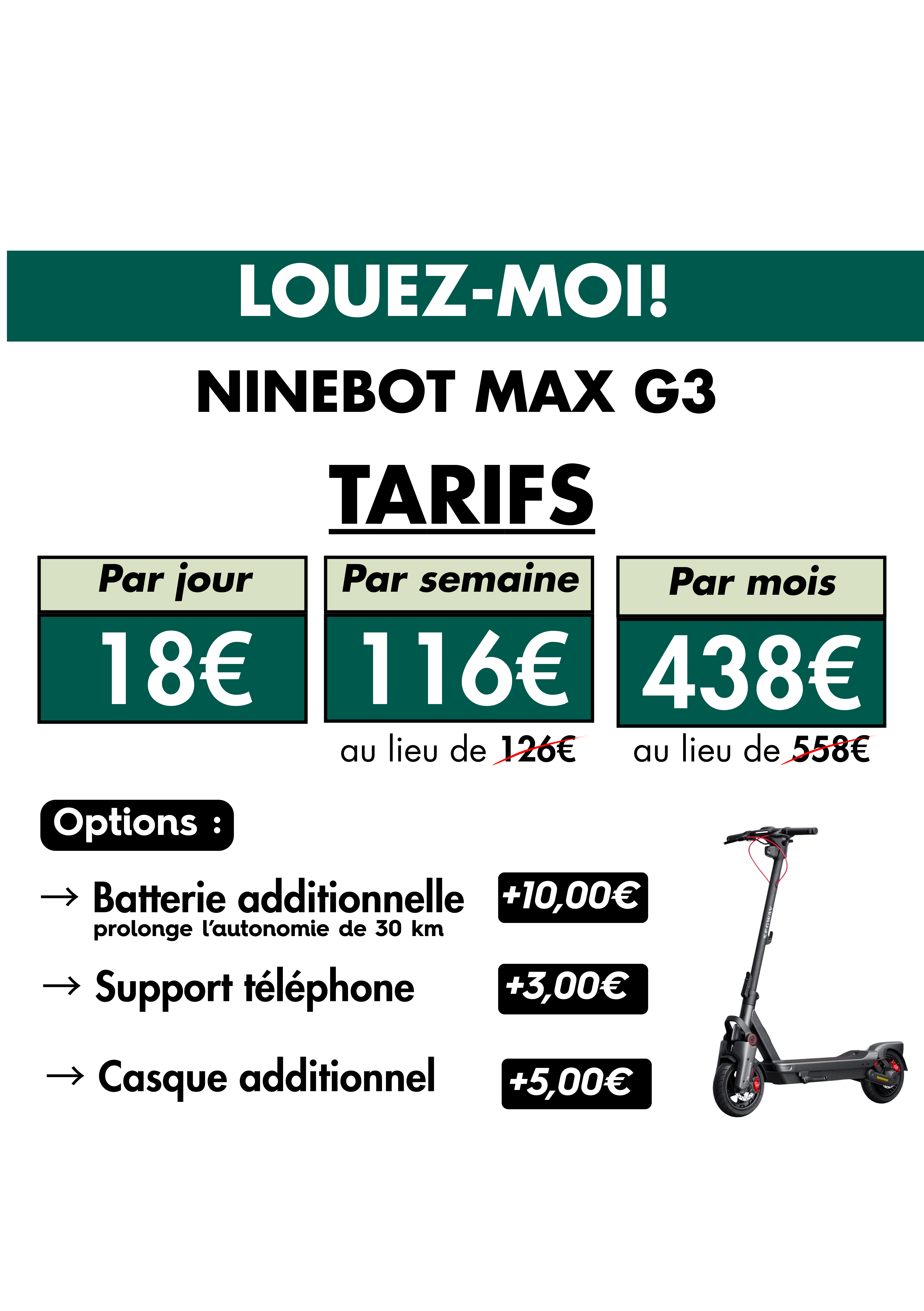 Rental - Segway-Ninebot Max G3 E Electric Scooter