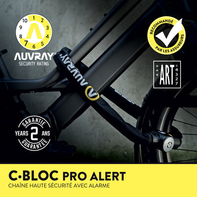 Antivol à chaîne avec cadenas et alarme Auvray C-BLOC PRO ALERT