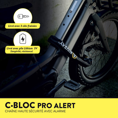Antivol à chaîne avec cadenas et alarme Auvray C-BLOC PRO ALERT