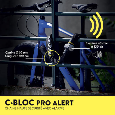 Antivol à chaîne avec cadenas et alarme Auvray C-BLOC PRO ALERT