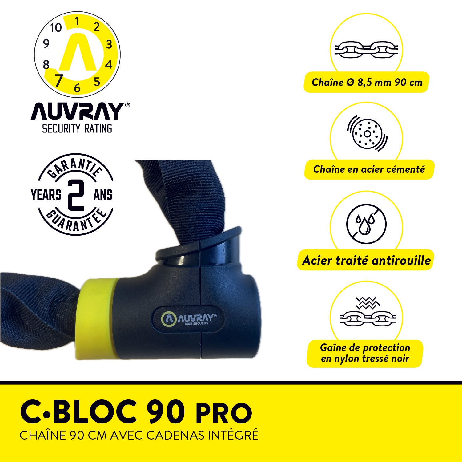 C•BLOC PRO Chaîne avec cadenas intégré
