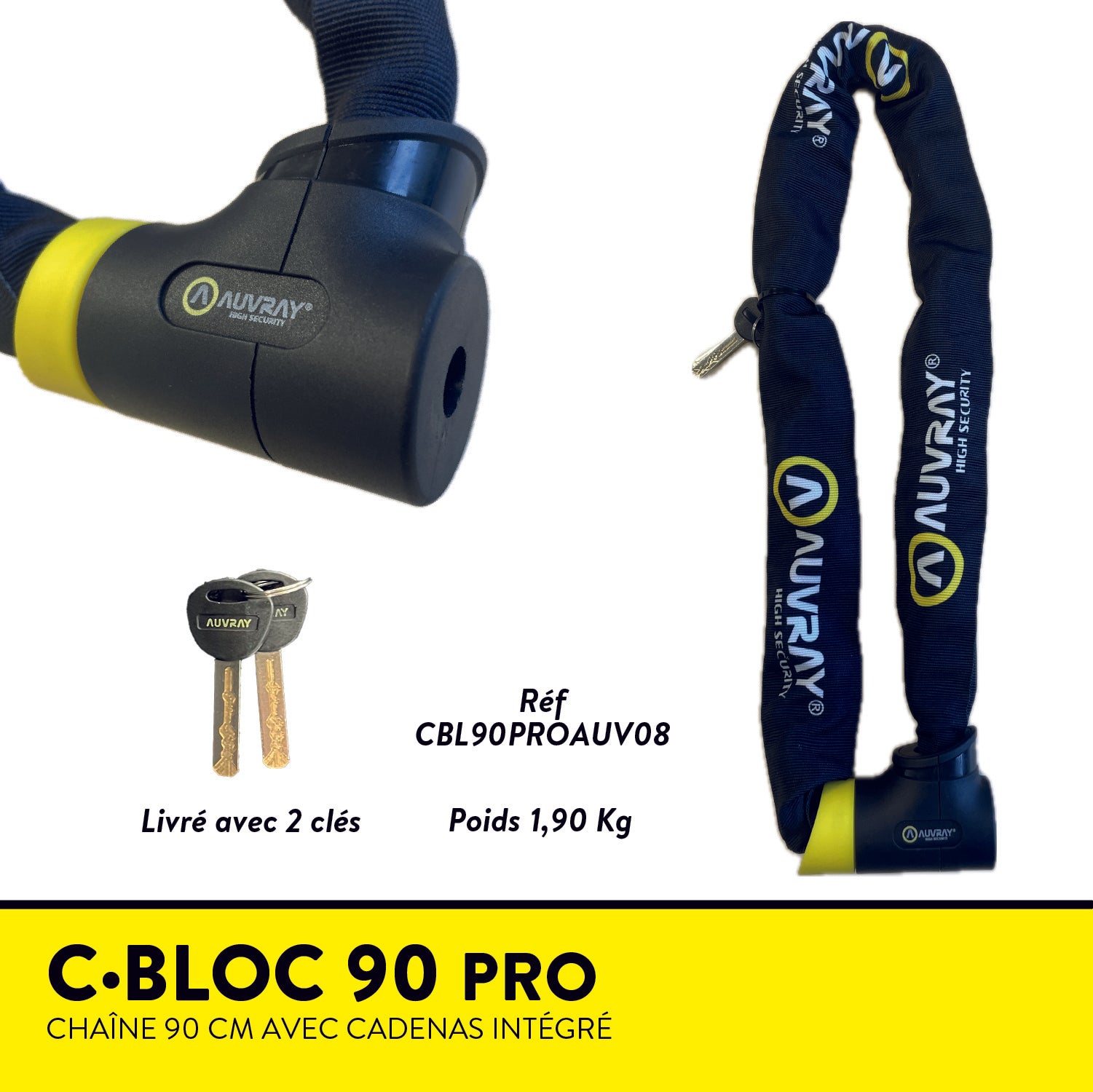 C•BLOC PRO Chaîne avec cadenas intégré