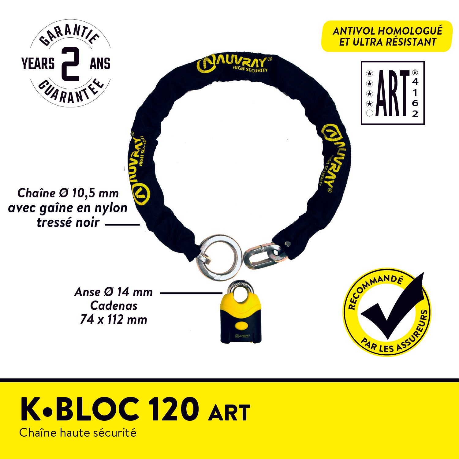 K•BLOC 120 ART Chaîne avec cadenas