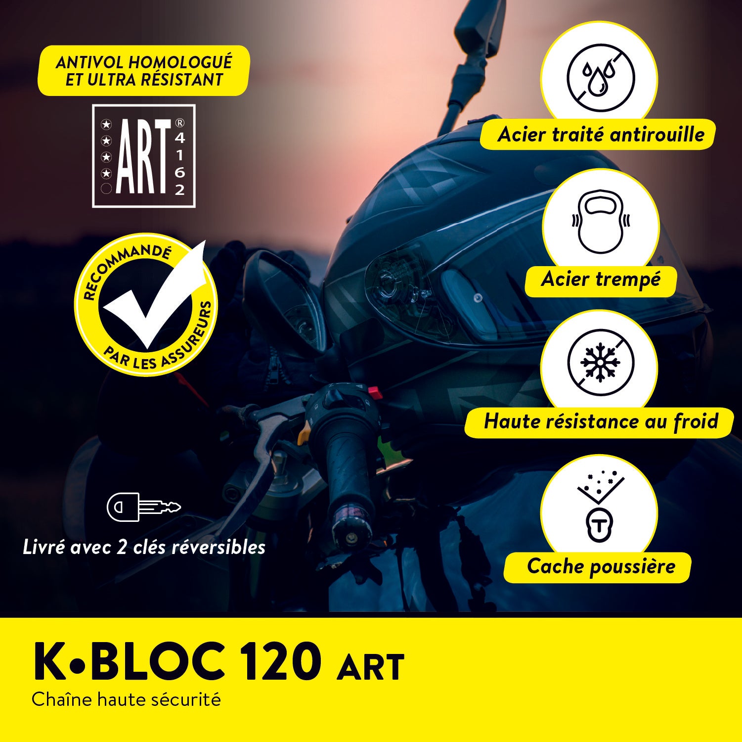K•BLOC 120 ART Chaîne avec cadenas