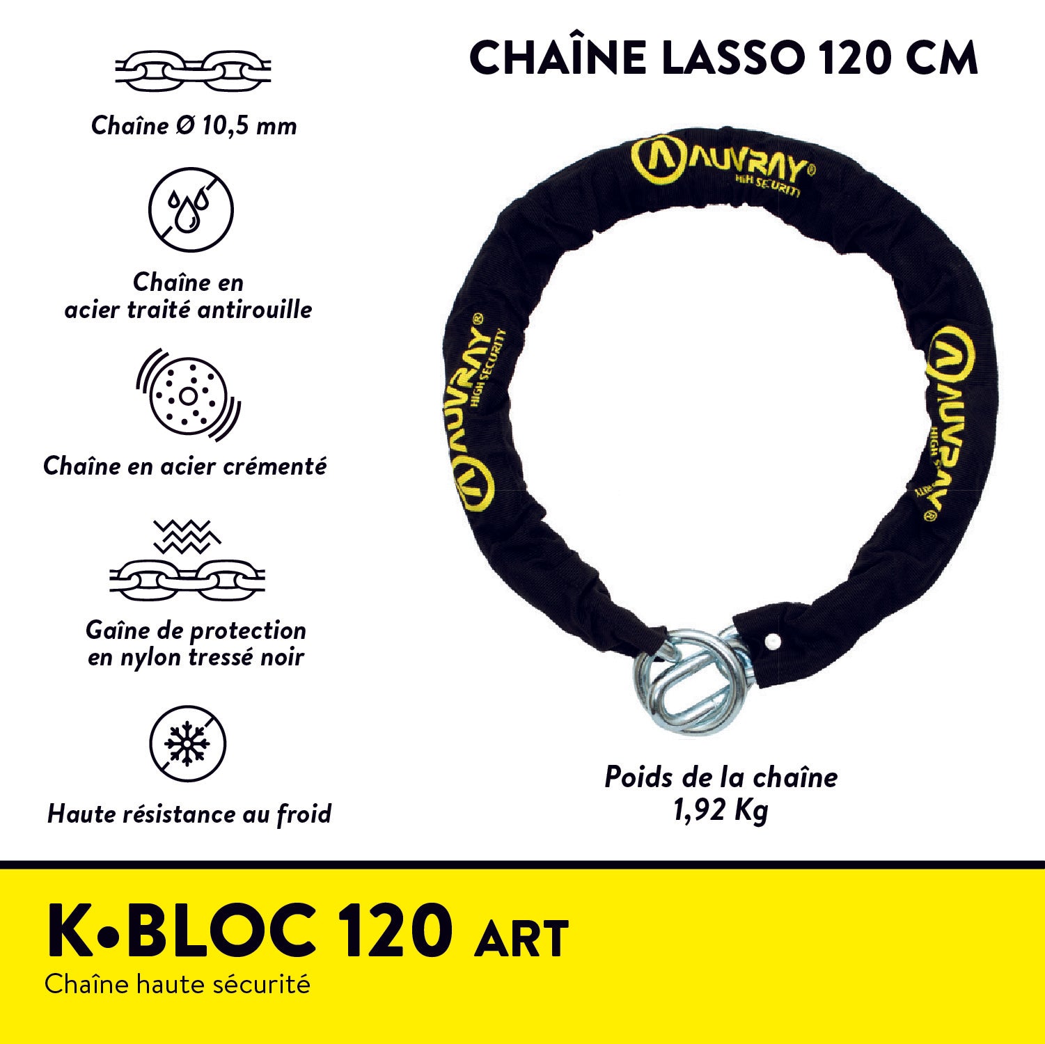 K•BLOC 120 ART Chaîne avec cadenas