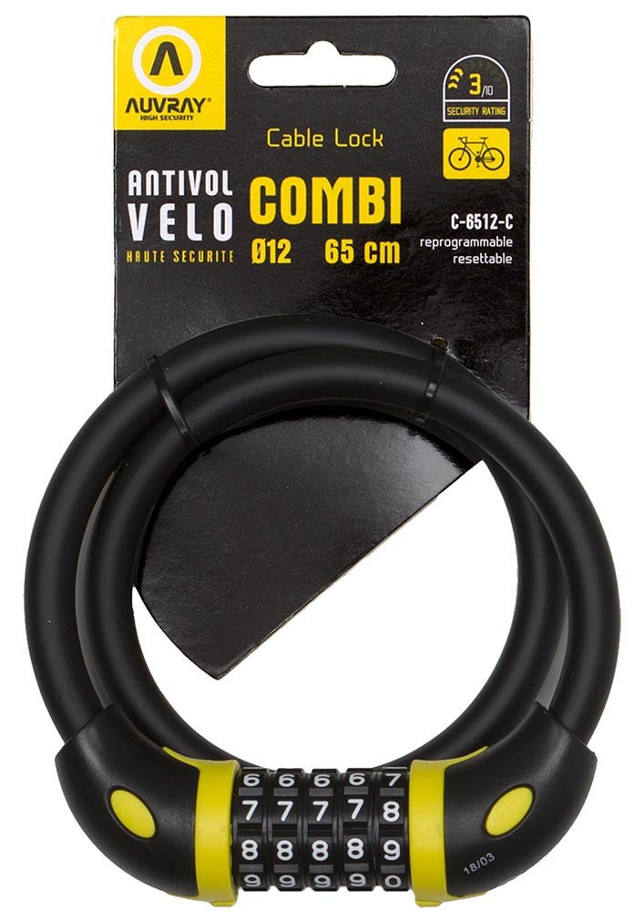 CABLE COMBI A CHIFFRES	LONG. 65 Ø 12