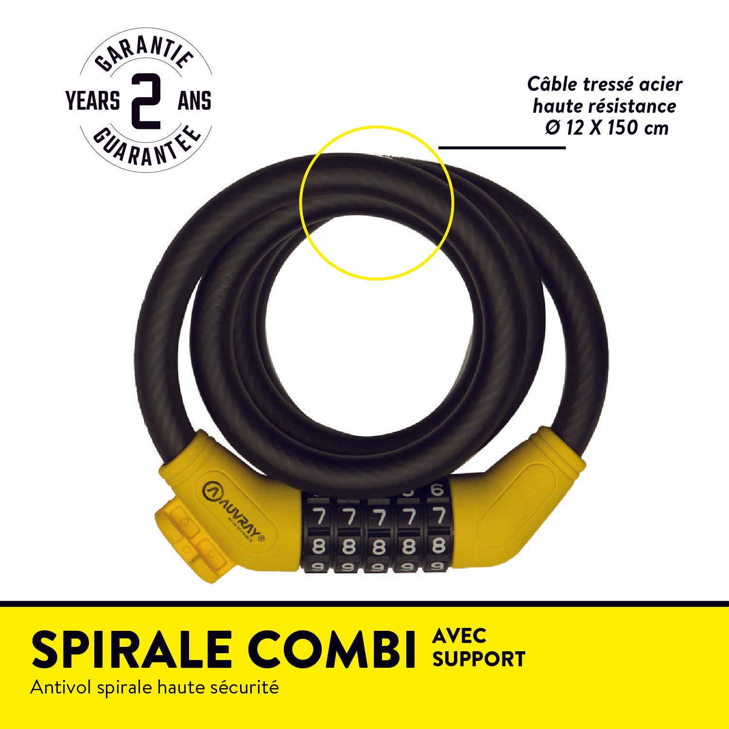 SPIRALE COMBI Antivol spirale haute sécurité