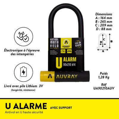 Antivol en U Auvray 90x210 - avec alarme