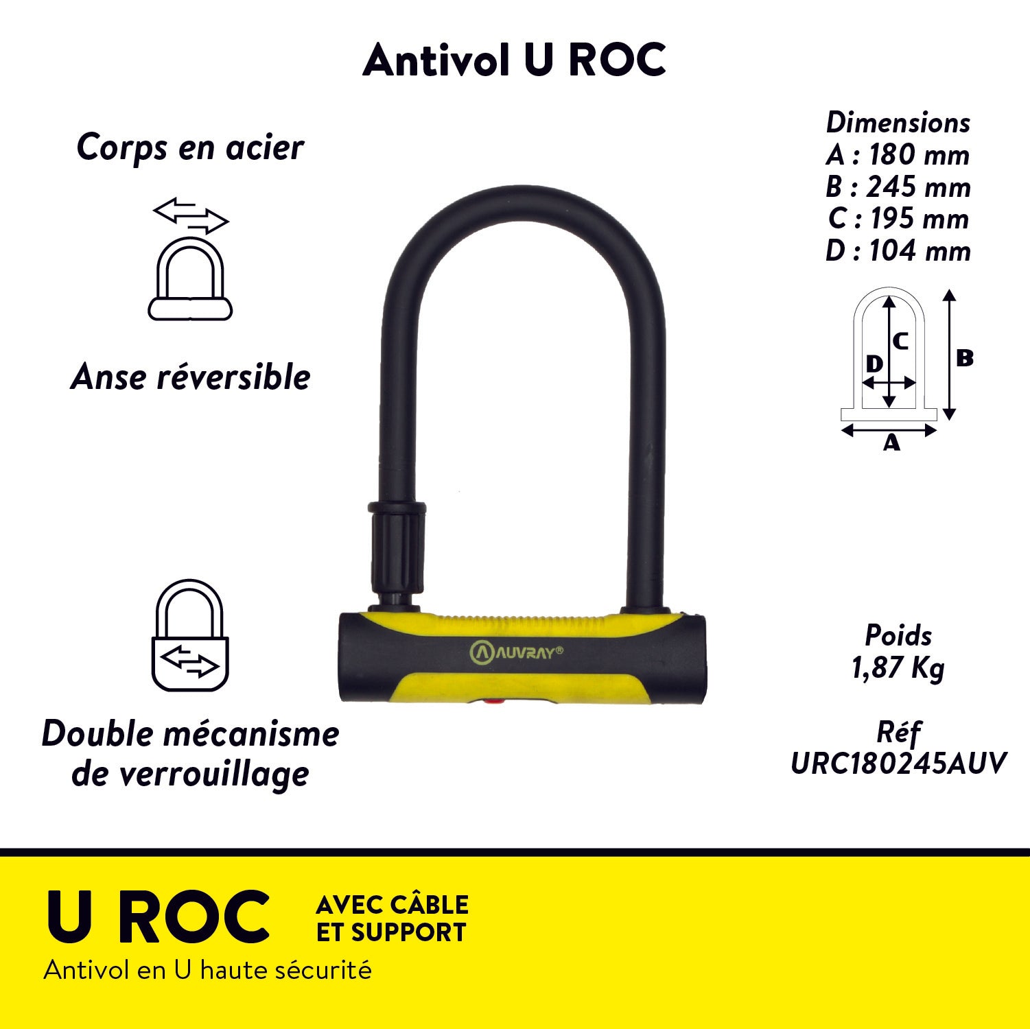 U ROC avec câble et support